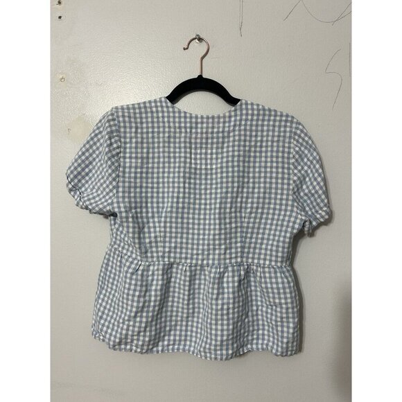 Rails Tess Plaid Top in Sky Gingham Tie Front Top Small Blue Small - Picture 6 of 6